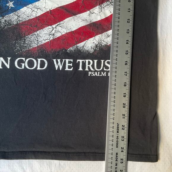 Delta Pro Weight Men Short Sleeve T-shirt size M, Black, America In God We Trust - Picture 4 of 8